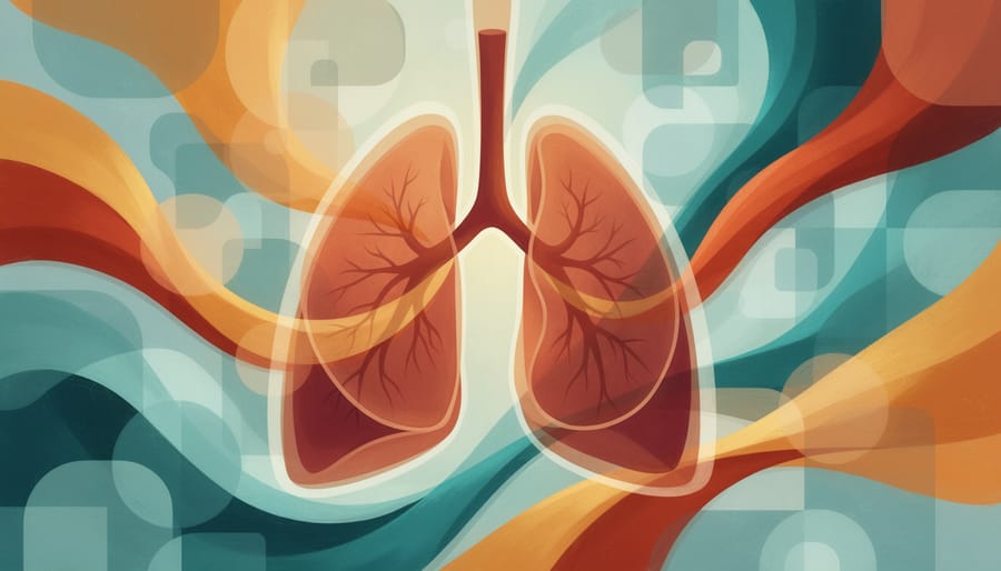 Close-up of hands gently holding a translucent glass lungs model to symbolize compassionate understanding in COPD care.
